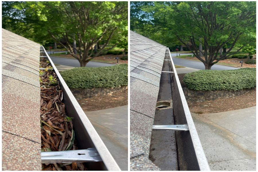 Gutter Cleaning Before & After