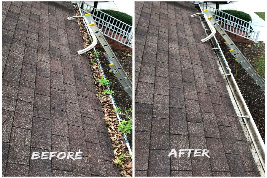 Gutter Cleaning Before & After