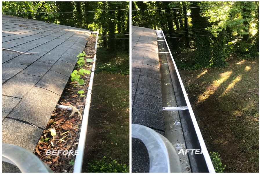 Gutter Cleaning Before & After