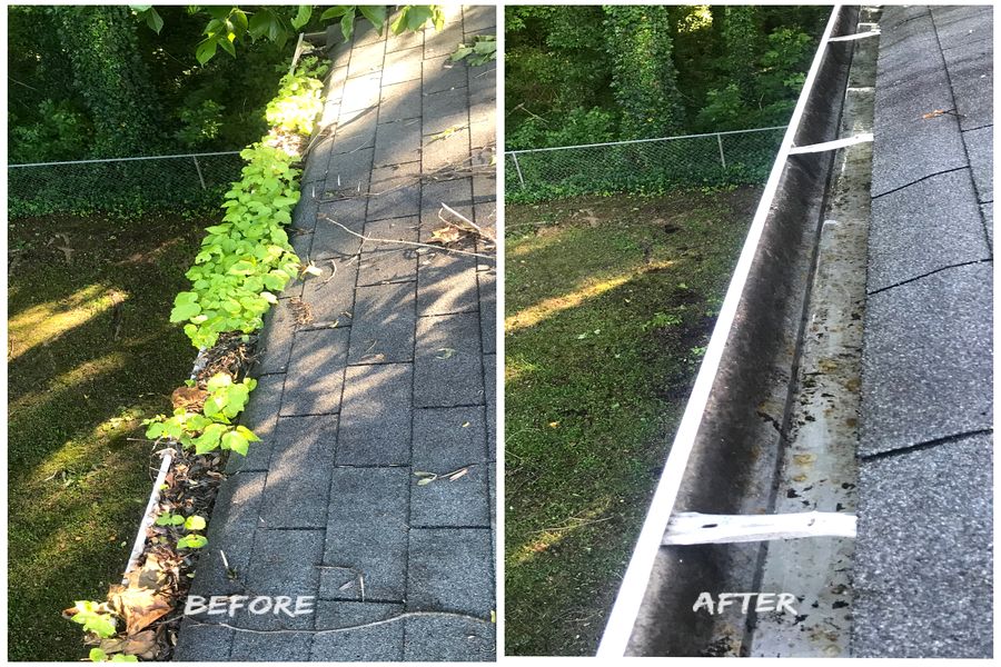Gutter Cleaning Before & After